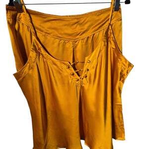 Vintage NWOT Women's Orange Silk Pajama Short Set Sz 2X